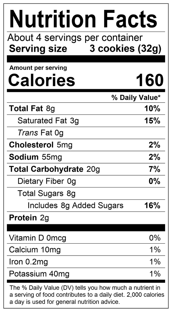 Country Ma’am Cookies (Selected Vanilla) — 12 cookies
